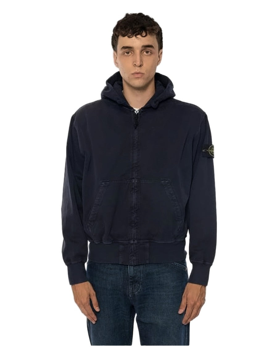 Stone Island Black Soft Cotton Hoodie