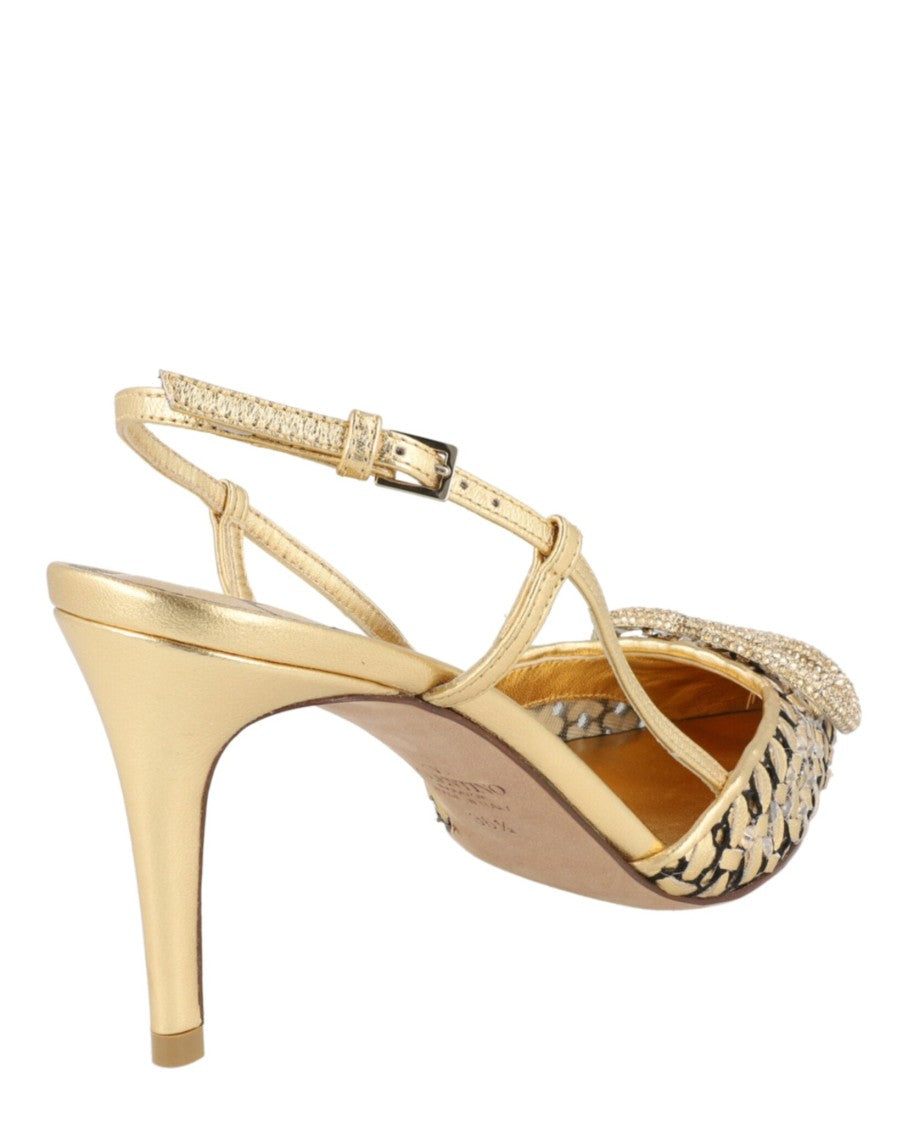 Valentino Vlogo Signature Metallic Slingback Pumps