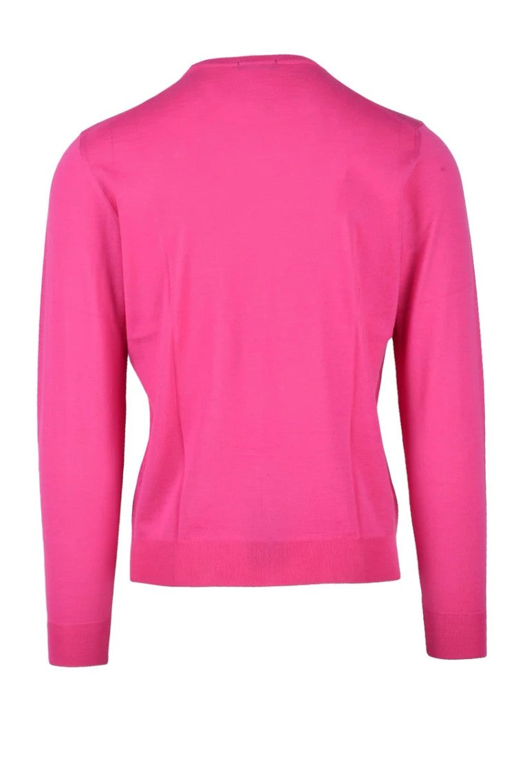 Drumohr Thin Merino Wool Crew Neck Pullover - Fuchsia