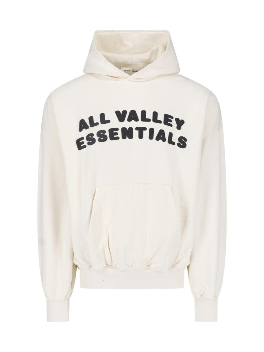 Fear Of God Essentials White Cotton 90S Contrast Logo Hoodie