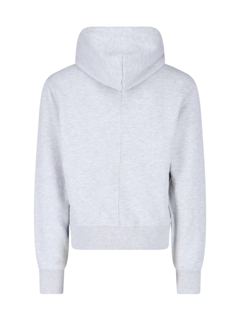 Entire Studios Grey Cotton Zip-Up Drawstring Hoodie