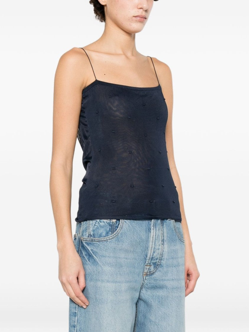 Jacquemus Blue Polka Dot Spaghetti Strap Top