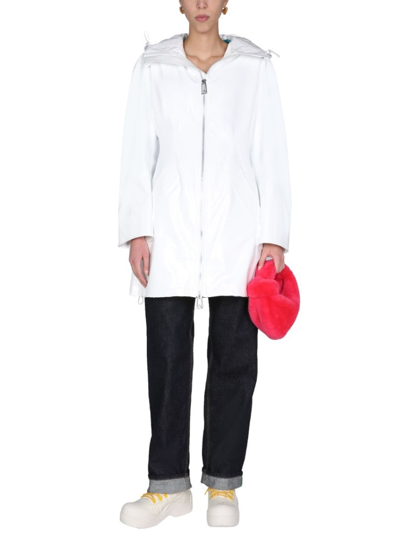 Bottega Veneta Hooded High Neck Parka With Front Zipper Closure