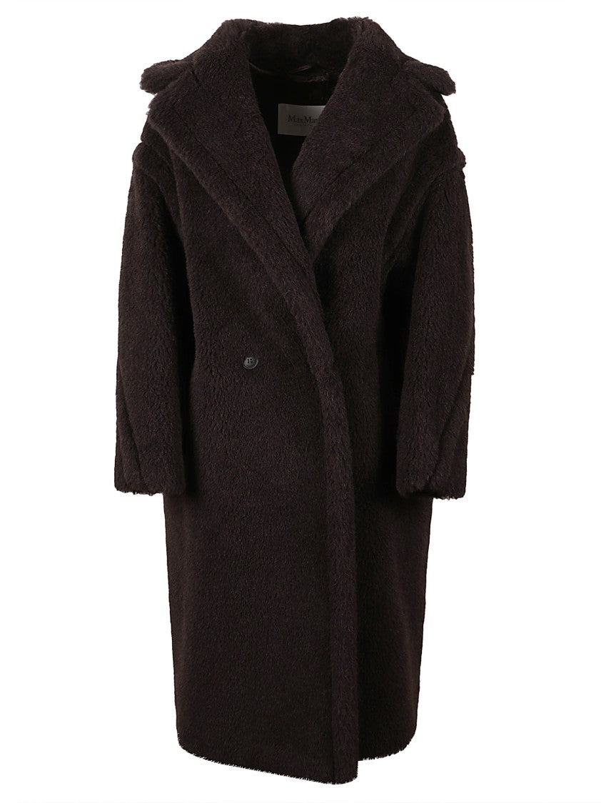 Max Mara Plush Oversized Coat With Teddy Fabric And Wide Lapel