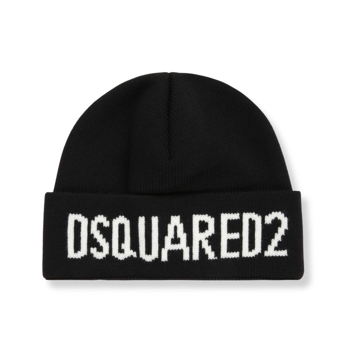 Dsquared2 Textured Wool Knit Hat With Snug Fit