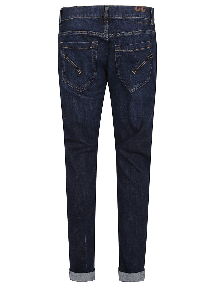 Dondup Straight-Leg Dark Wash Jeans With Rolled Cuffs