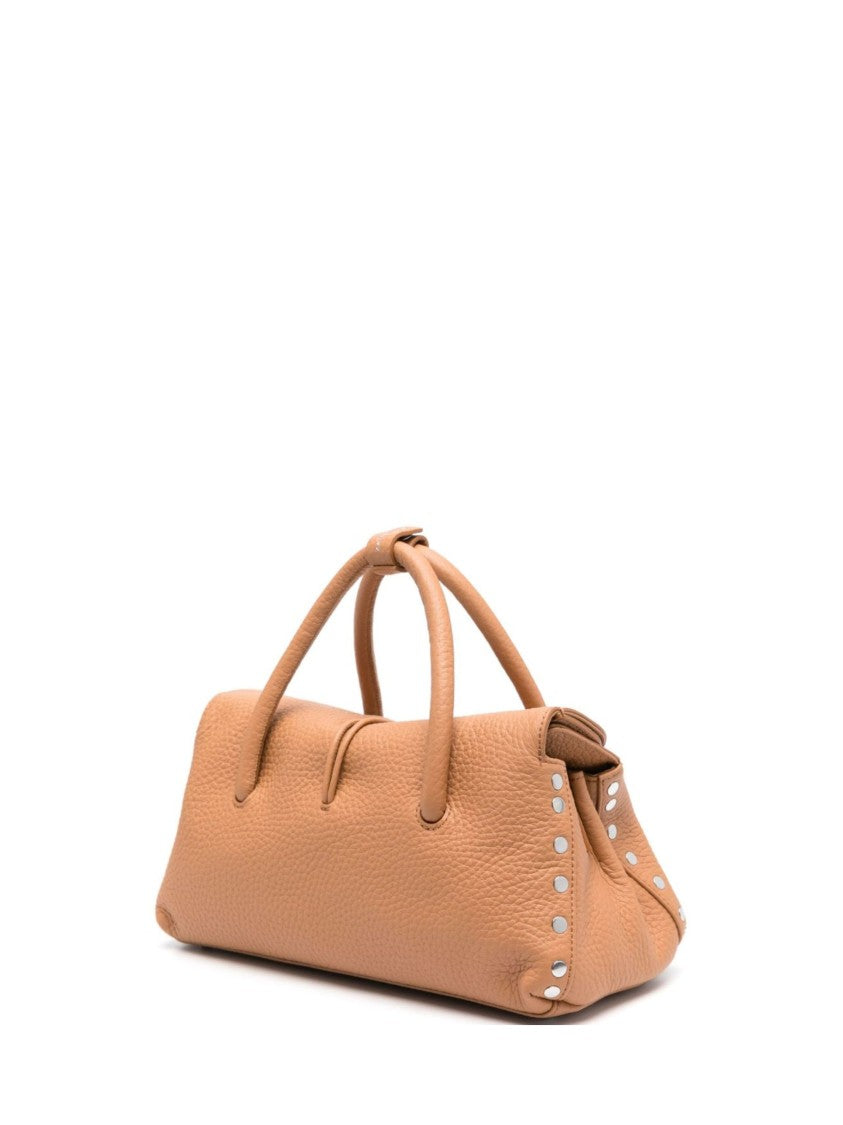 Zanellato Brown Textured Finish Top Handle Shoulder Bag