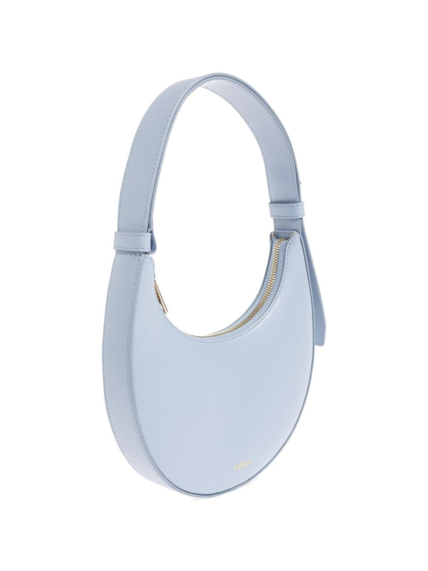 Furla Crescent-Shaped Handbag With Gold-Tone Hardware