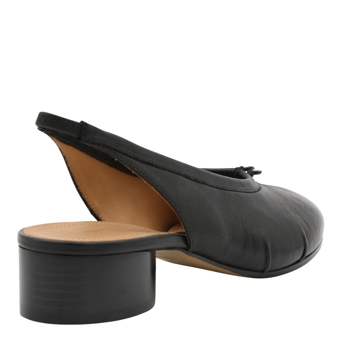 Maison Margiela Split-Toe Black Leather Sandals With Knot Detail