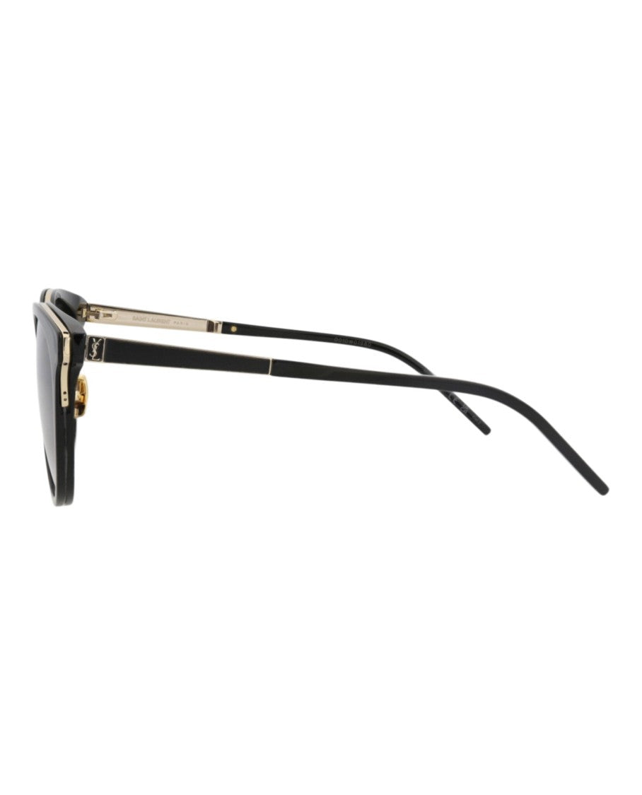 Saint Laurent Round-Frame Acetate Sunglasses With Gold-Tone Accents