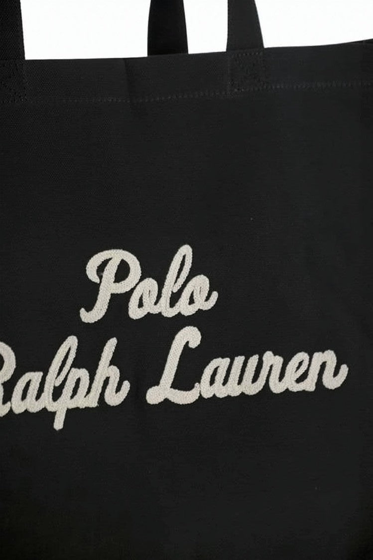 Polo Ralph Lauren Beige Embroidered Logo Cotton Tote Bag