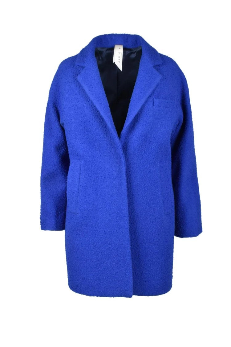 Annie P. Wool Mohair Polyamide Coat - Blue