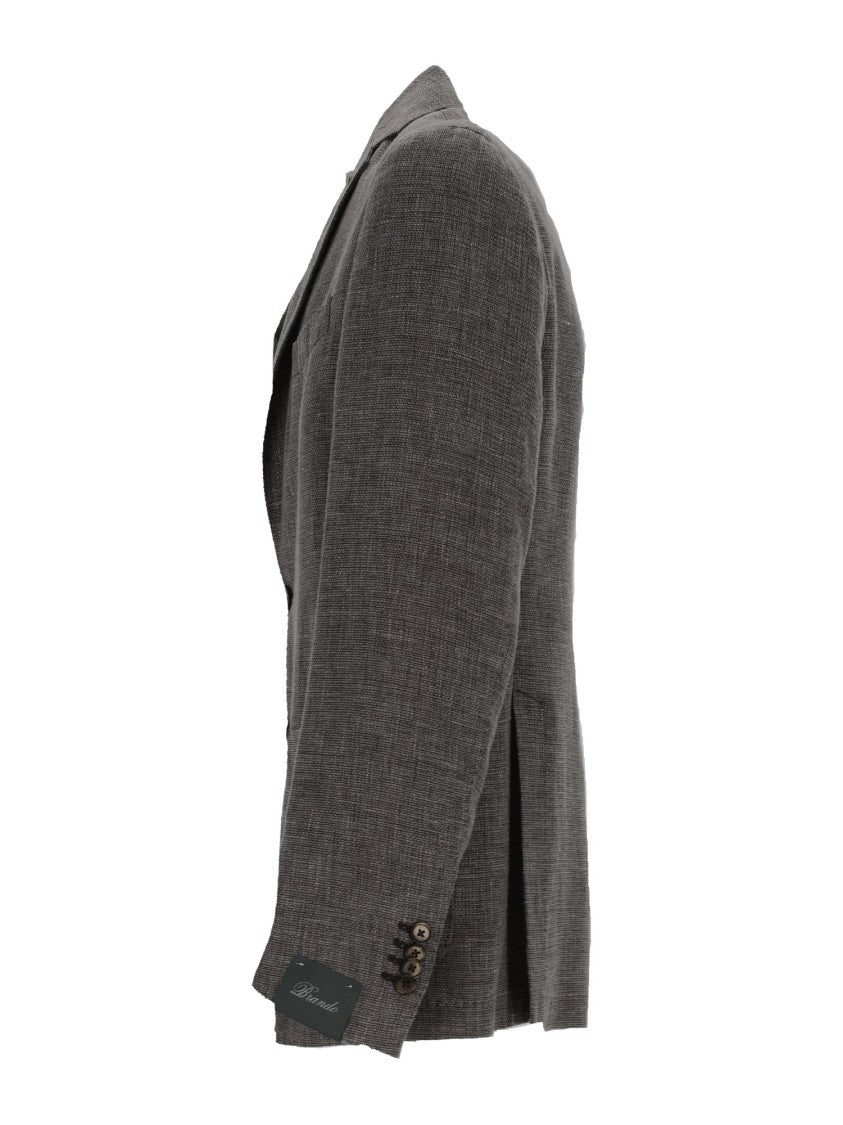 Brando-Lubiam Textured Grey Two Button Jacket