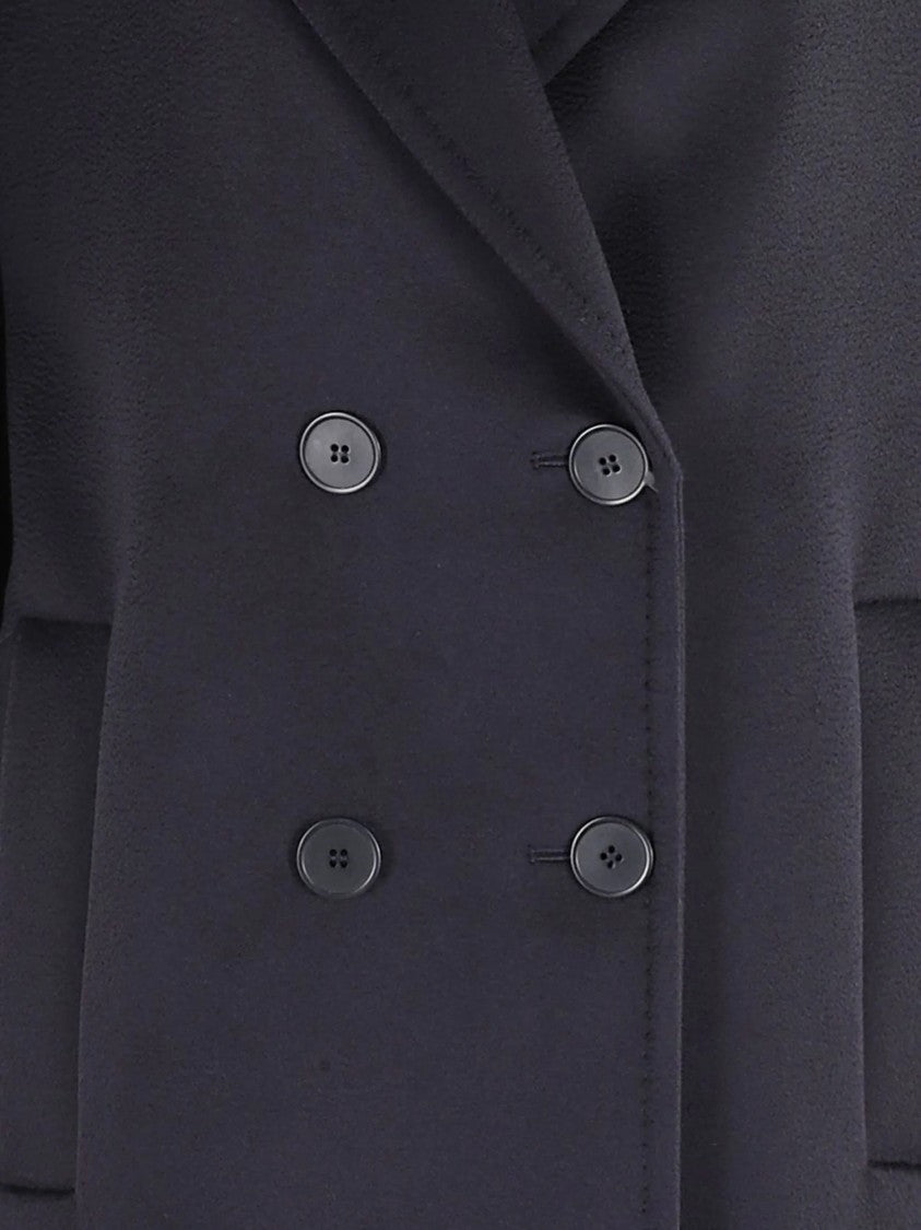 Max Mara Misturbano Navy Blue Double-Breasted Wool Coat