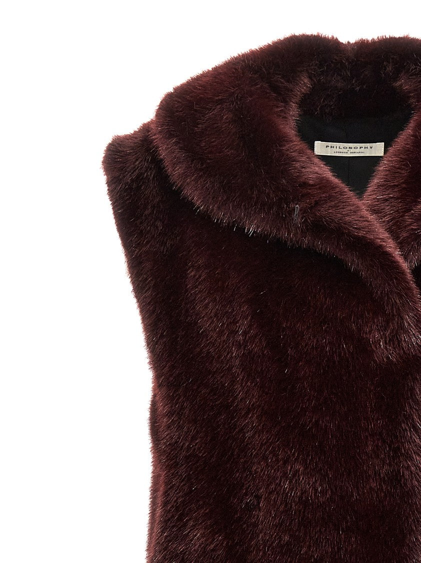 Philosophy Di Lorenzo Serafini Extra Long Faux Fur Vest