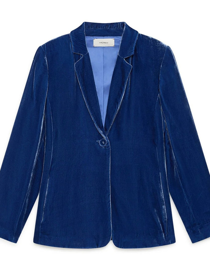 Maliparmi Blue Velvety Tailored Viscose Jacket