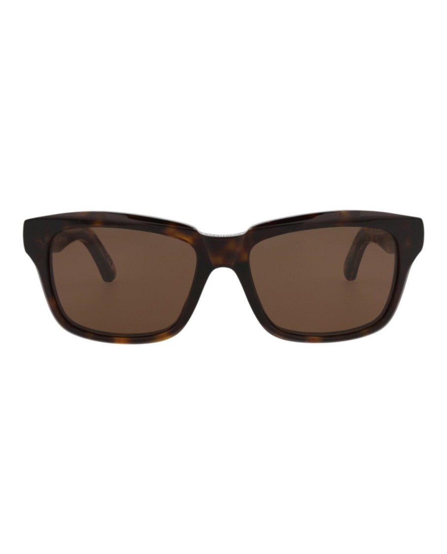 Balenciaga Square-Frame Tortoiseshell Sunglasses With Saddle Nose Bridge