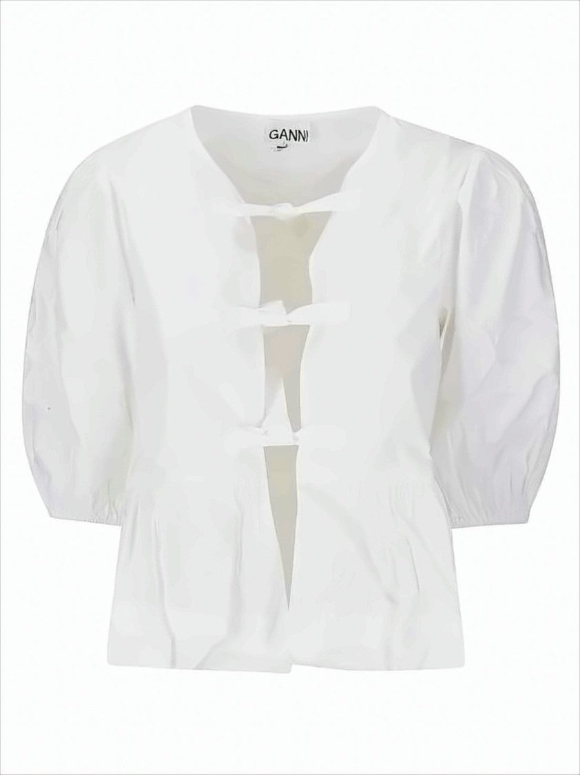 Ganni Crisp White Cotton Blouse