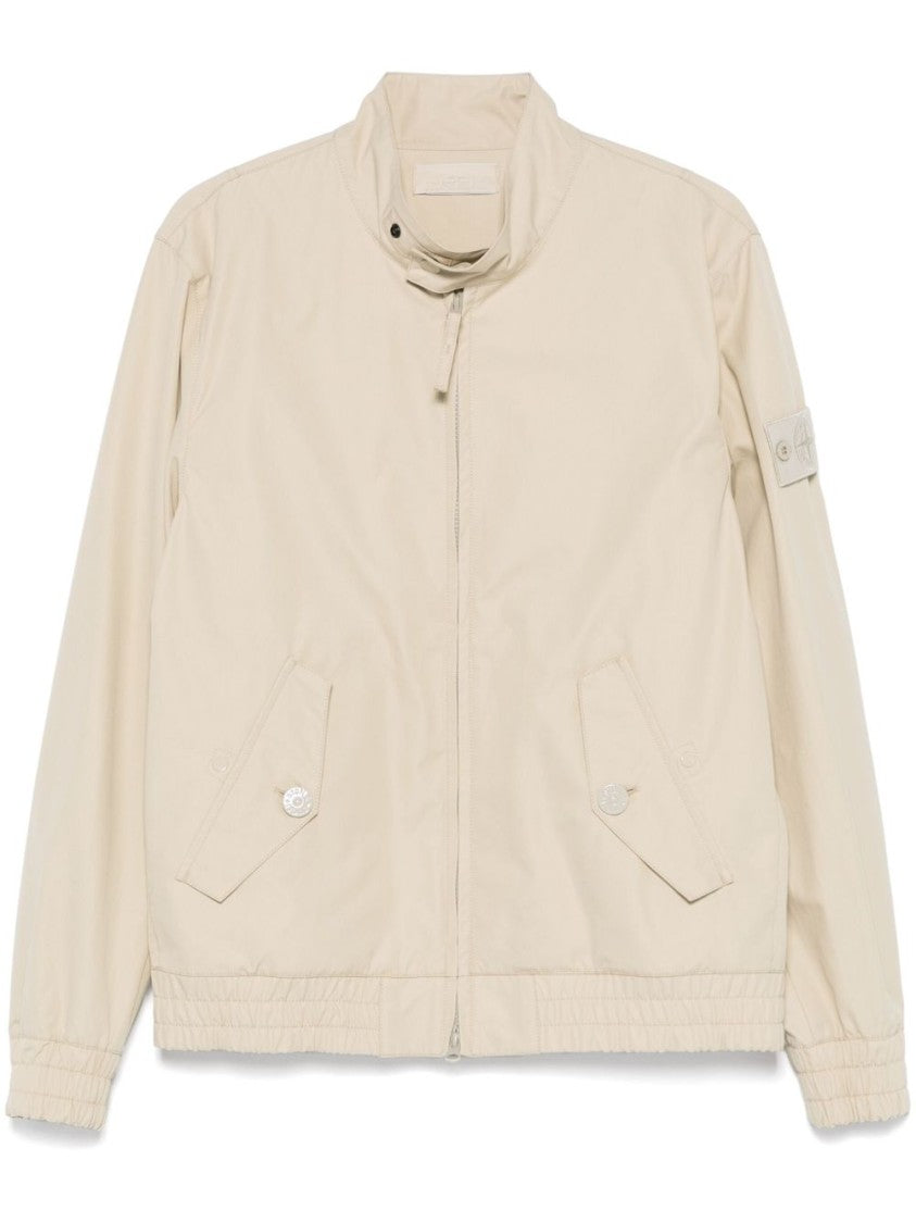 Stone Island Beige Windproof Jacket With Ghost Logo Badge