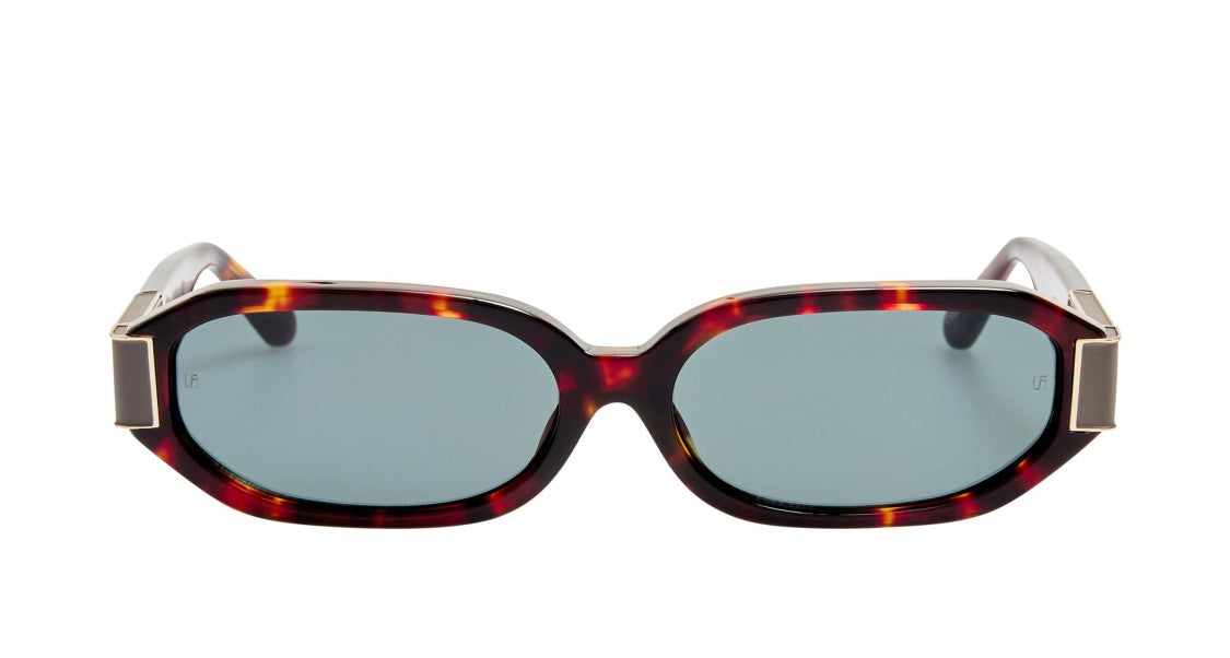 Linda Farrow Lfl Oversized Geometric Tortoiseshell Sunglasses With Gold-Tone Accents