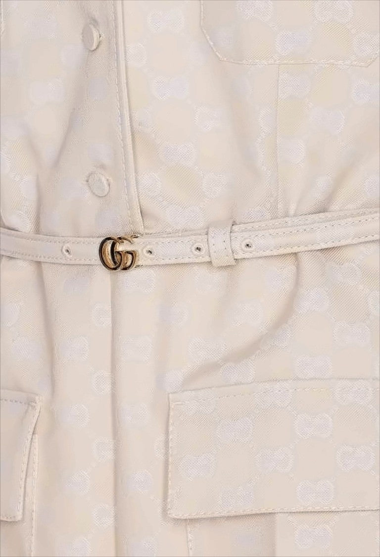 Gucci Tailored Short-Sleeve Jumpsuit With Jacquard Pattern