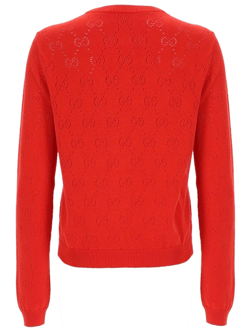 Gucci Silk Blend Cardigan With Textured Knit And Button Details