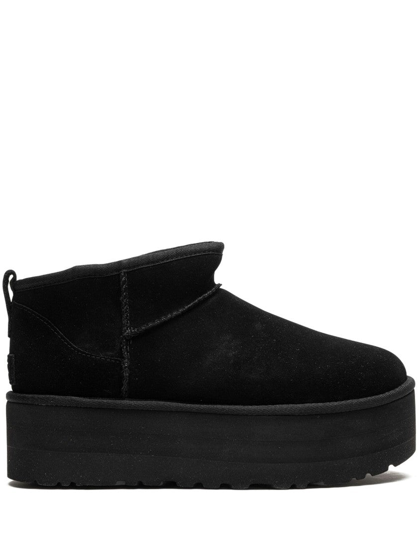 Ugg Black Classic Ultra Mini Leather Platform Sneakers
