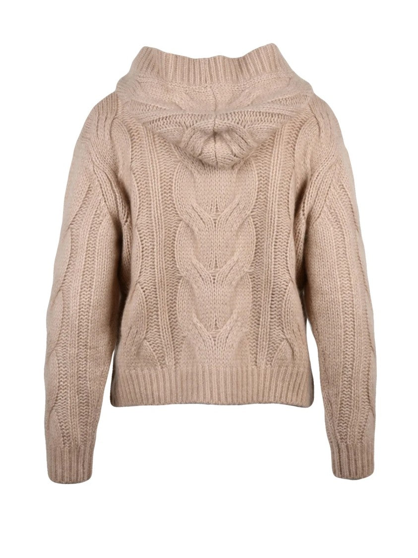 Hemisphere Beige Hooded Cashmere-Cotton Cropped Jacket