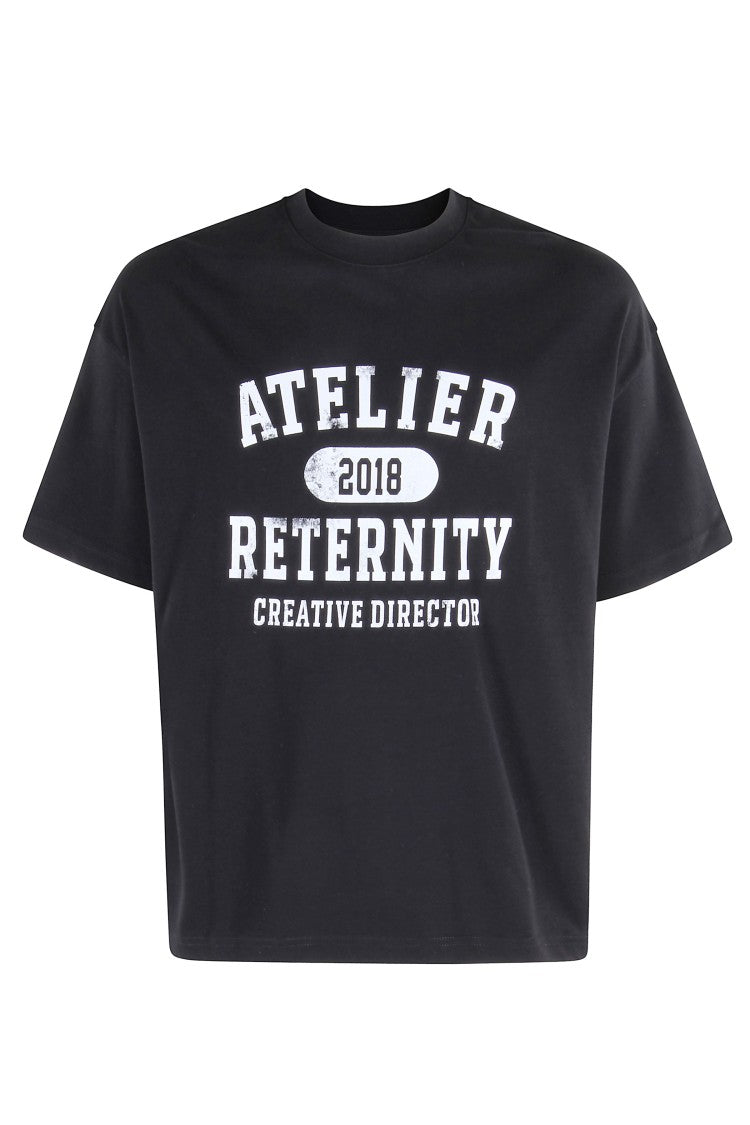 Reternity Black Atelier Emblem Boxy Cotton T-Shirt