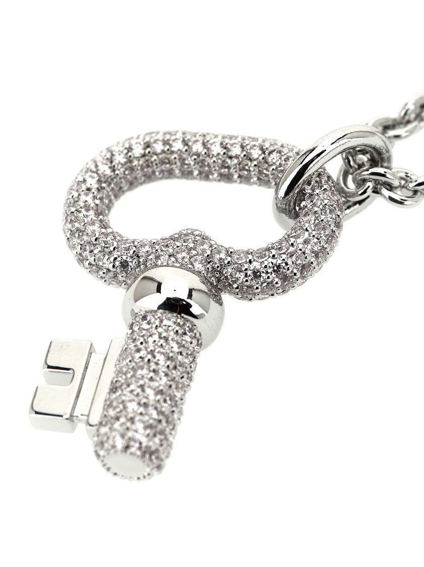 Vivienne Westwood Key Pendant Necklace With Orb Design And Pavé Crystals