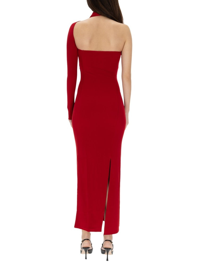 Courrèges Neutrals Draped One Shoulder Dress