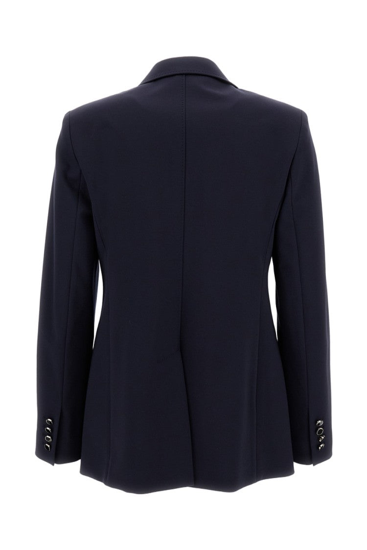 Max Mara Double-Breasted Punto Milano Jersey Blazer With Tailored Silhouette