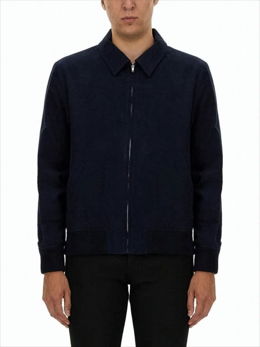 A.P.C. Navy Casual Jacket With Ribbed Cuffs