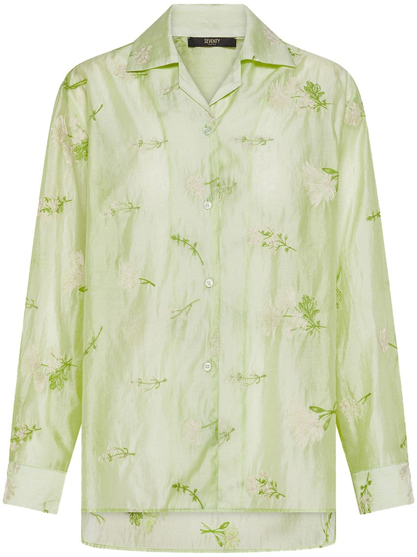 Seventy Venezia Pale Green Floral Lightweight Shirt