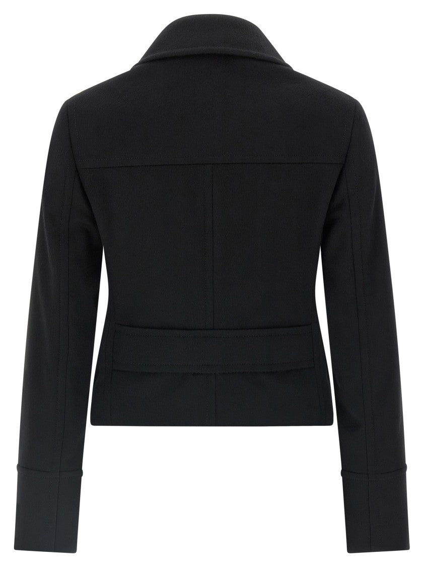 Brioni Double-Breasted Cashmere Cropped Coat With Lapel Collar