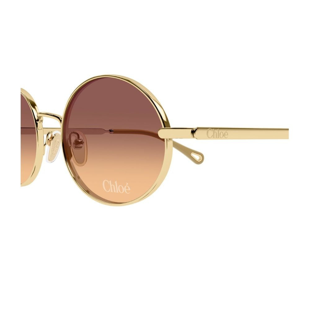 Chloé Ch0326s Aly – Linea Chloé Oval Gold Metal Frame Sunglasses