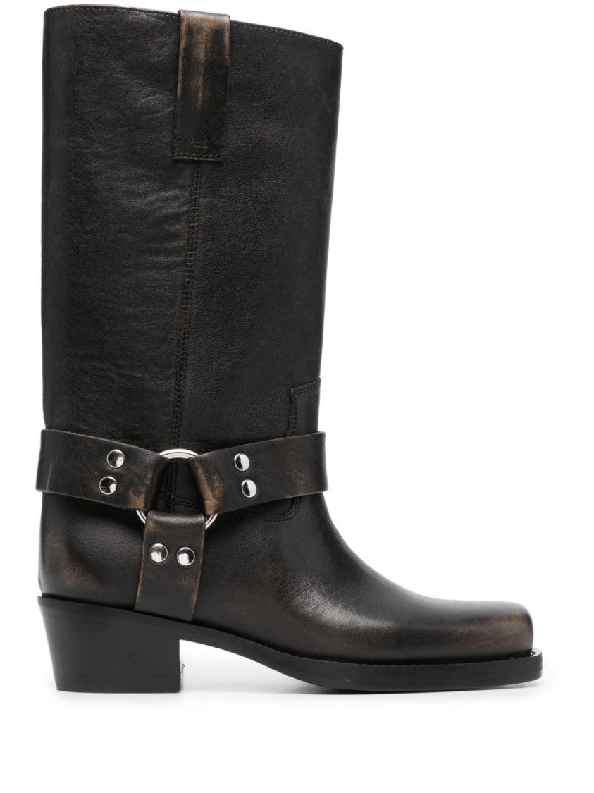 Paris Texas Black Calf Leather Roxy Boot