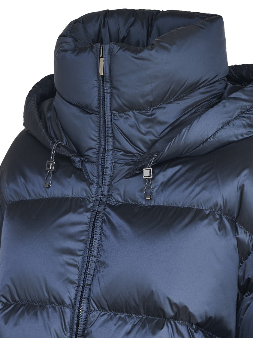 Max Mara Structured Blue Polyamide Coat With Clean Lines