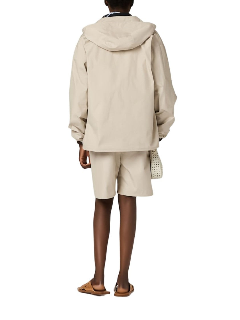 Miu Miu Beige Relaxed Fit Hooded Drawstring Jacket