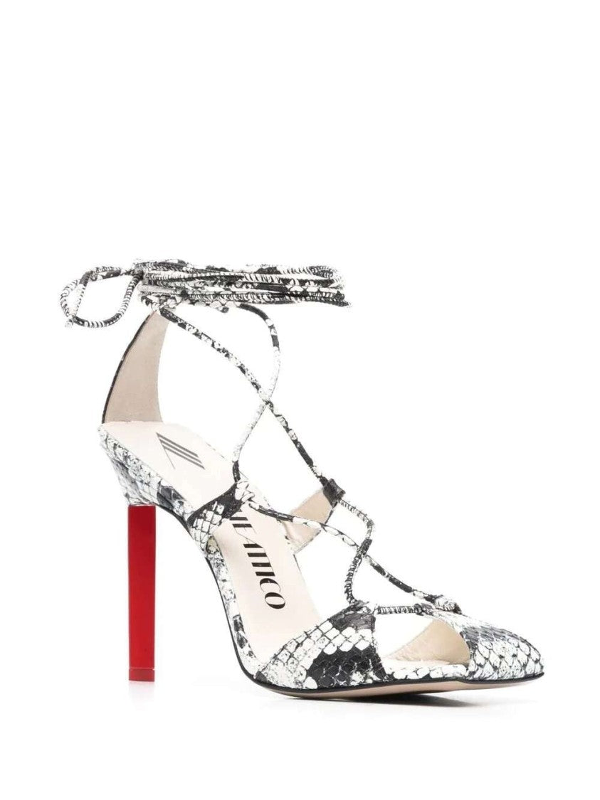 The Attico Adele 105Mm Snakeskin-Print Sandals