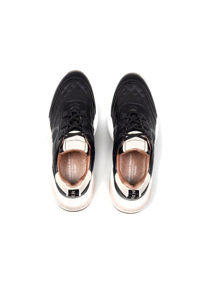 Alexander Smith Quilted Black Casual Trainers