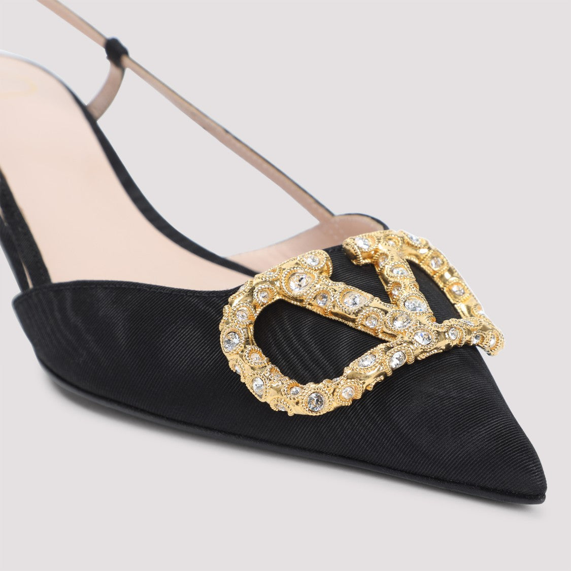 Valentino Garavani Black Viscose Slingback Pumps