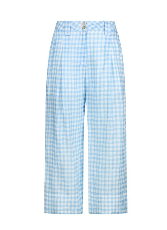 Liu Jo Cropped Vichy Trousers With Front Pleats And Side Pockets