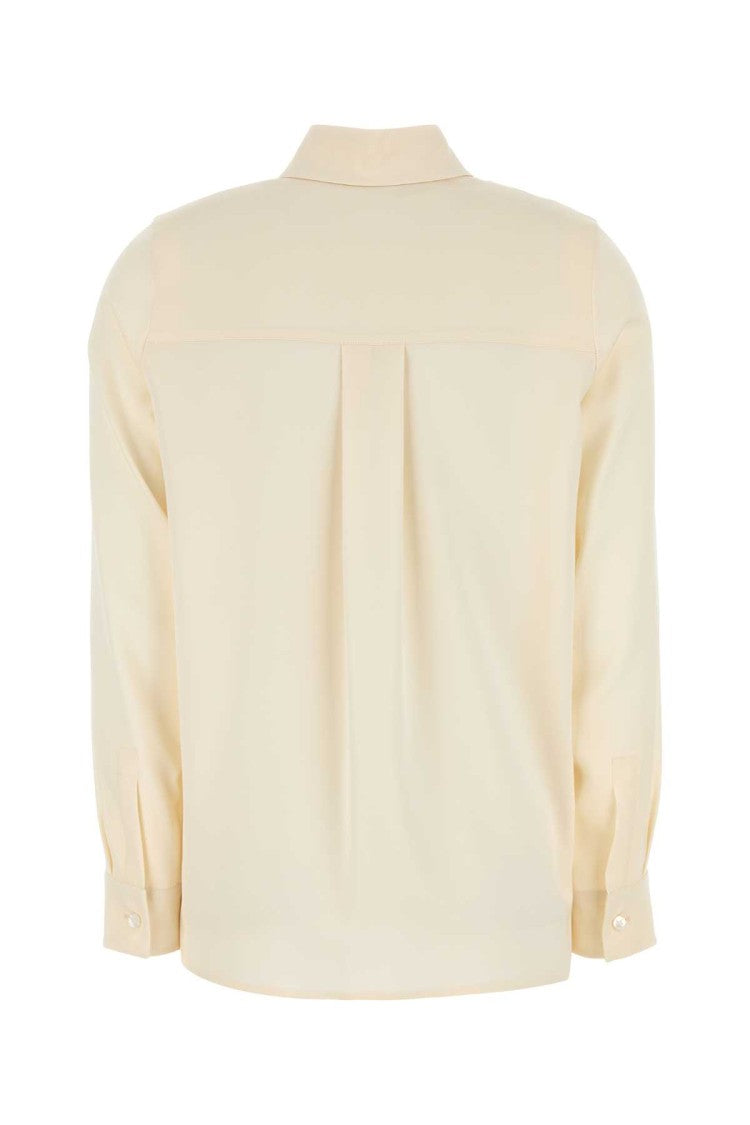 Max Mara Cream Stretch Silk Avion Shirt