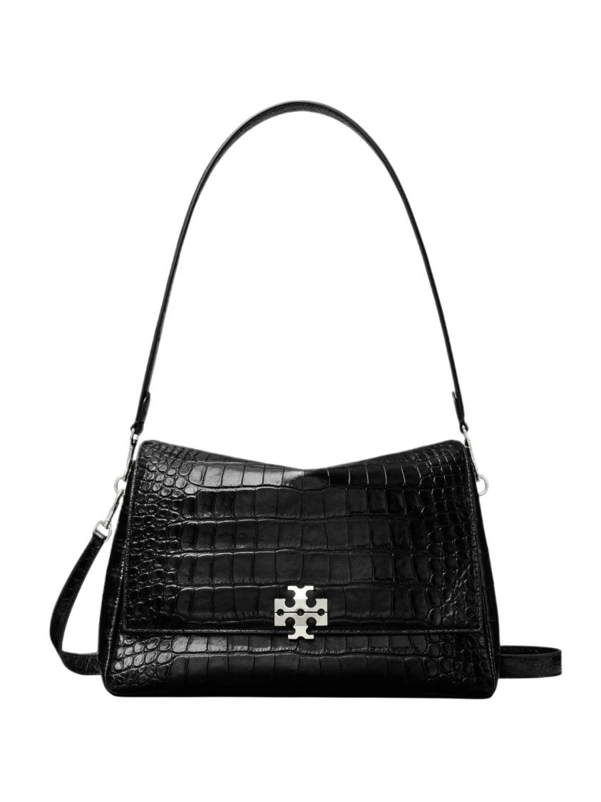Tory Burch Charlie Embossed Crocodile Leather Shoulder Bag