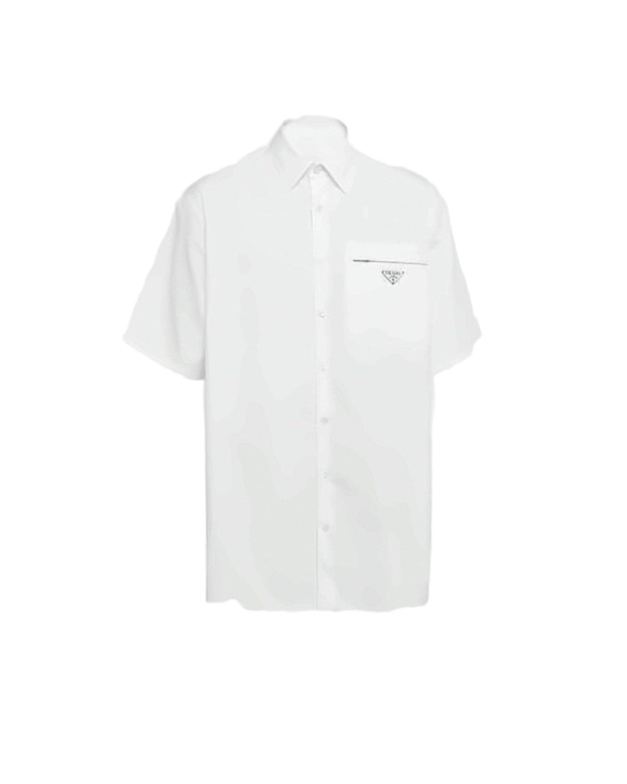 Prada Short-Sleeved Shirt With Classic Collar And Design