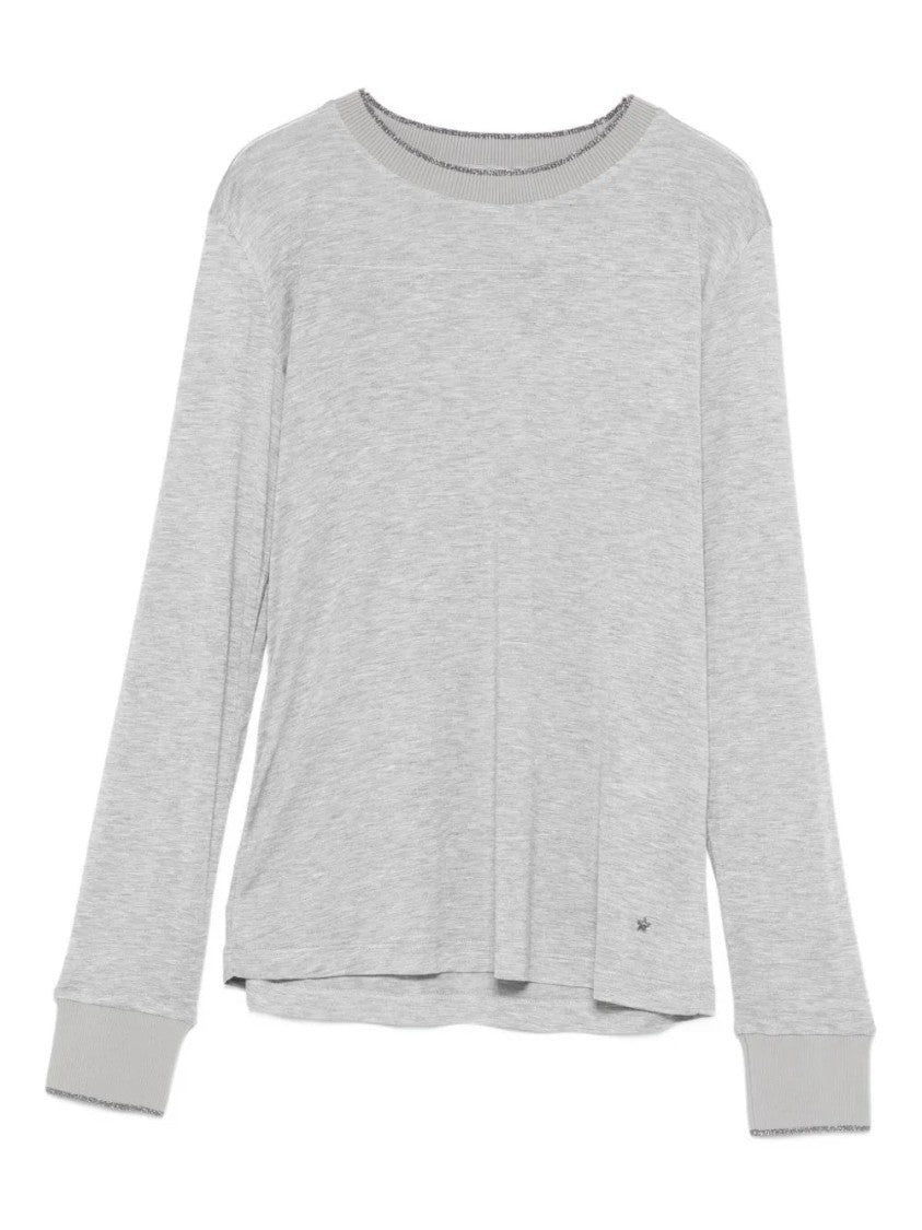 Lorena Antoniazzi Glitter-Neck Long-Sleeve T-Shirt