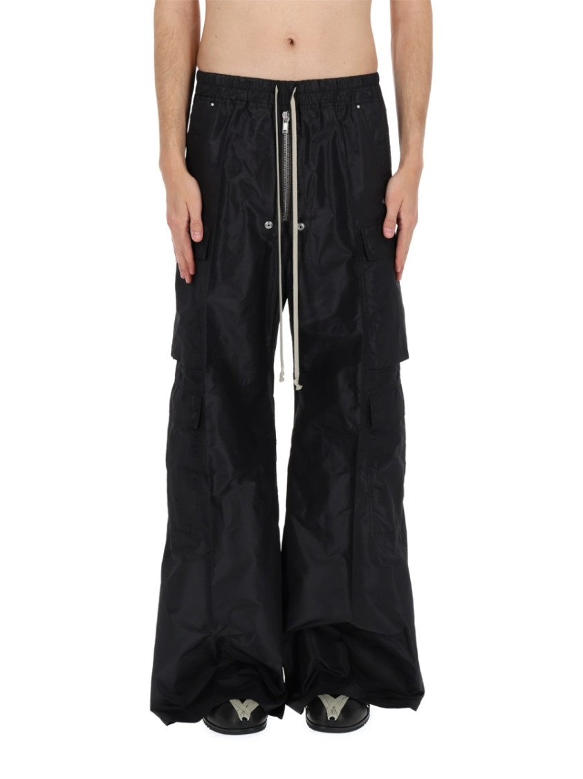 Rick Owens Silk Wide-Leg Cargo Pants