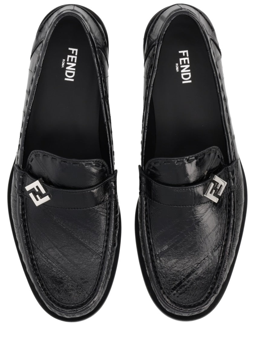 Fendi Missina Textured Leather Loafers