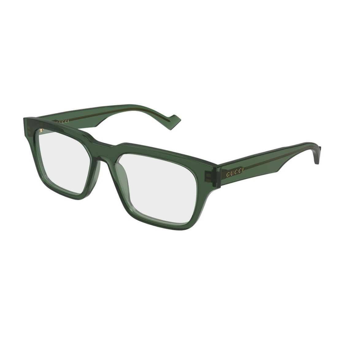 Gucci Translucent Green Recycled Acetate Rectangular Sunglasses